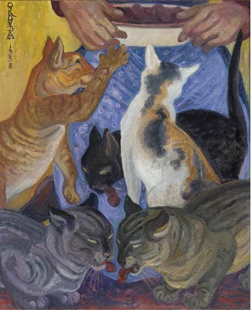 03 Les Cinq Chats, Orovida Camikke Pissarro 1893 to 1968
