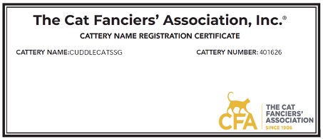 Cattery Registration Certificate
